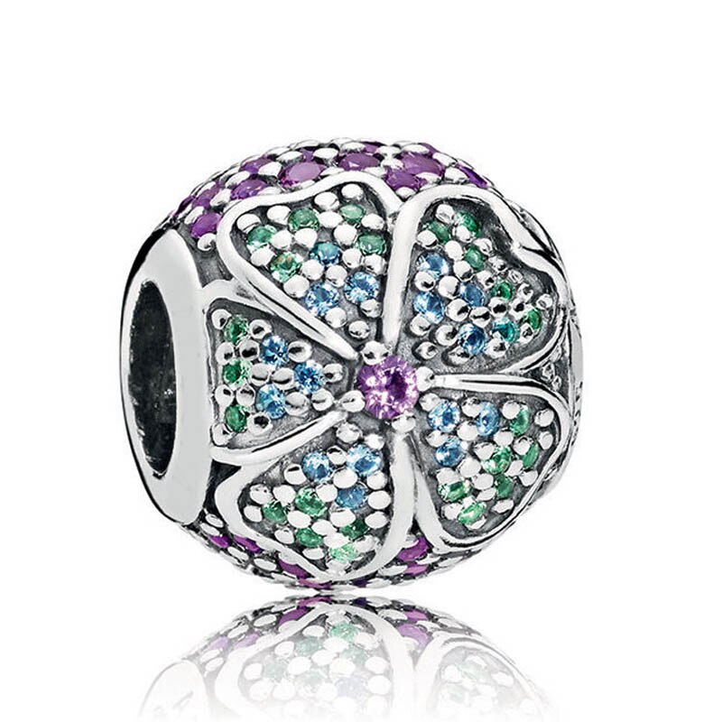 Mosaic Ball Blue & Clear Enchanted Chiselled Elegance Droplet Charm 925 Sterling Silver Beads Fit Bracelet DIY Jewelry: P-D-1660