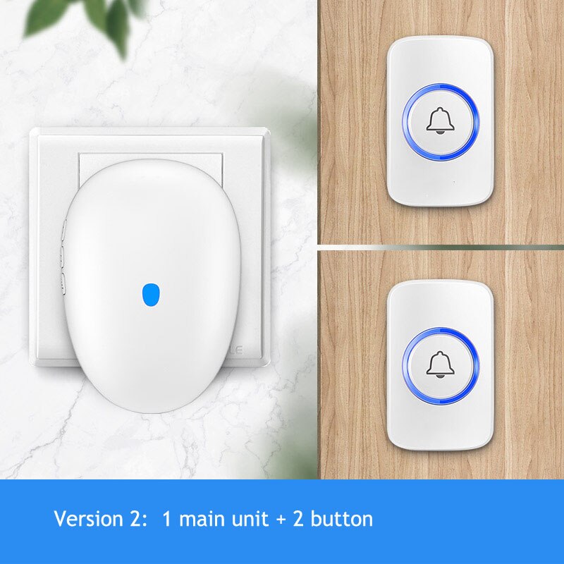 Smart wireless Doorbell 57chime Home Security Welcome doorbell Waterproof 100m remote Wireless Button: 4