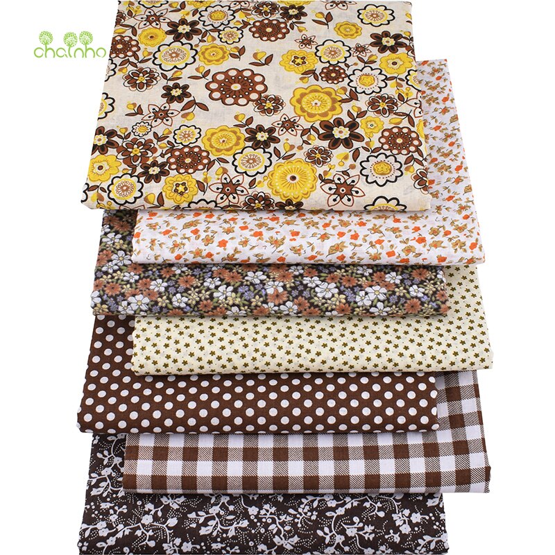 Nova série floral, algodão liso tecido fino, retalhos roupas para diy acolchoado & costura, quartos de gordura material, 50x50cm