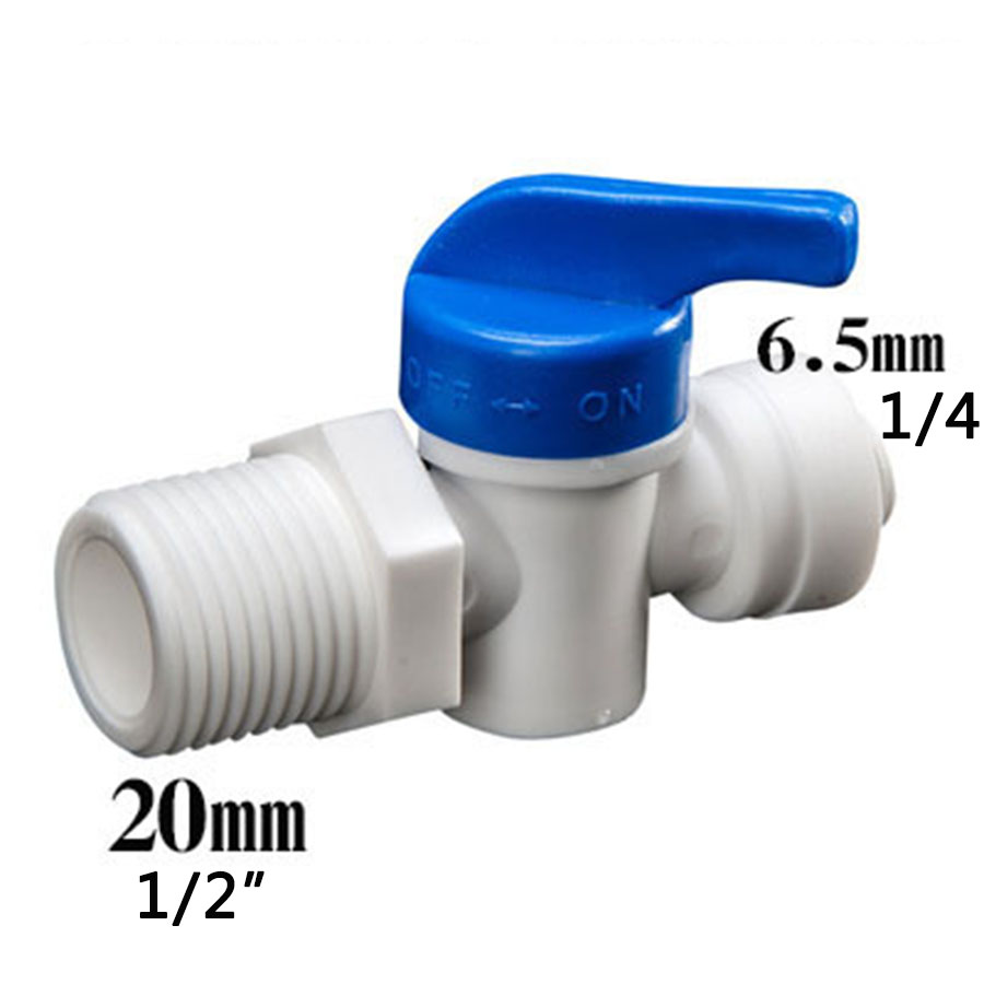 1/4'' 1/2'' Male 1/4 3/8 Tube Water Adapter RO Feed Ball Valve Faucet Water Filter Reverse Osmosis System for Water Purifier Tap: Red
