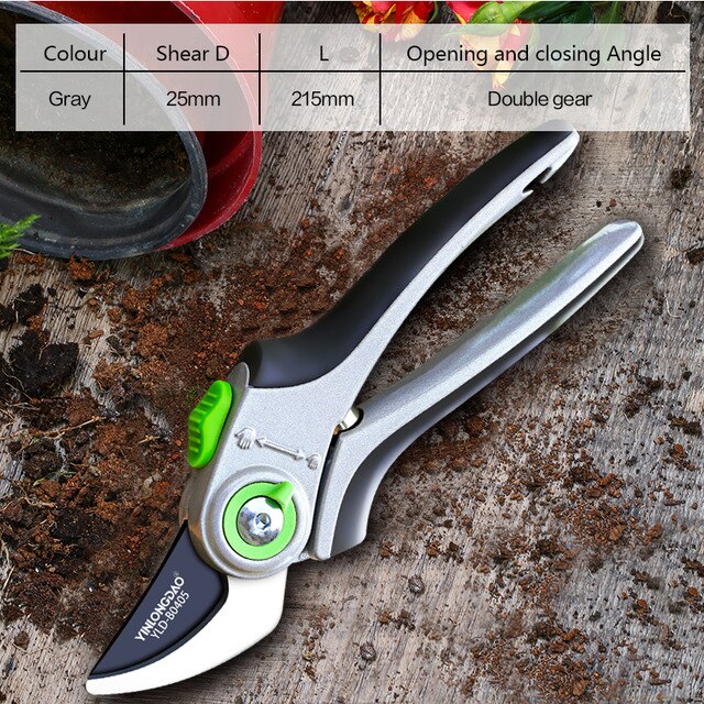 DTBD Gardening Pruning Shears Set Plant Trim Fruit Shears Multi-Function Tree Scissor Garden Shears Set 540MM Saw Hand Tool: Gray