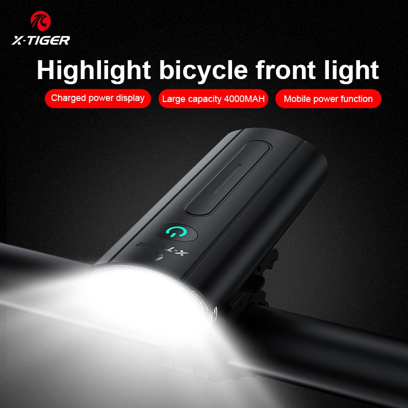 X-TIGER 1500 Lumens Bike Light Usb Oplaadbare Led Zaklamp Regendicht Mtb Voorlamp Koplamp Als Power Bank Fiets Licht