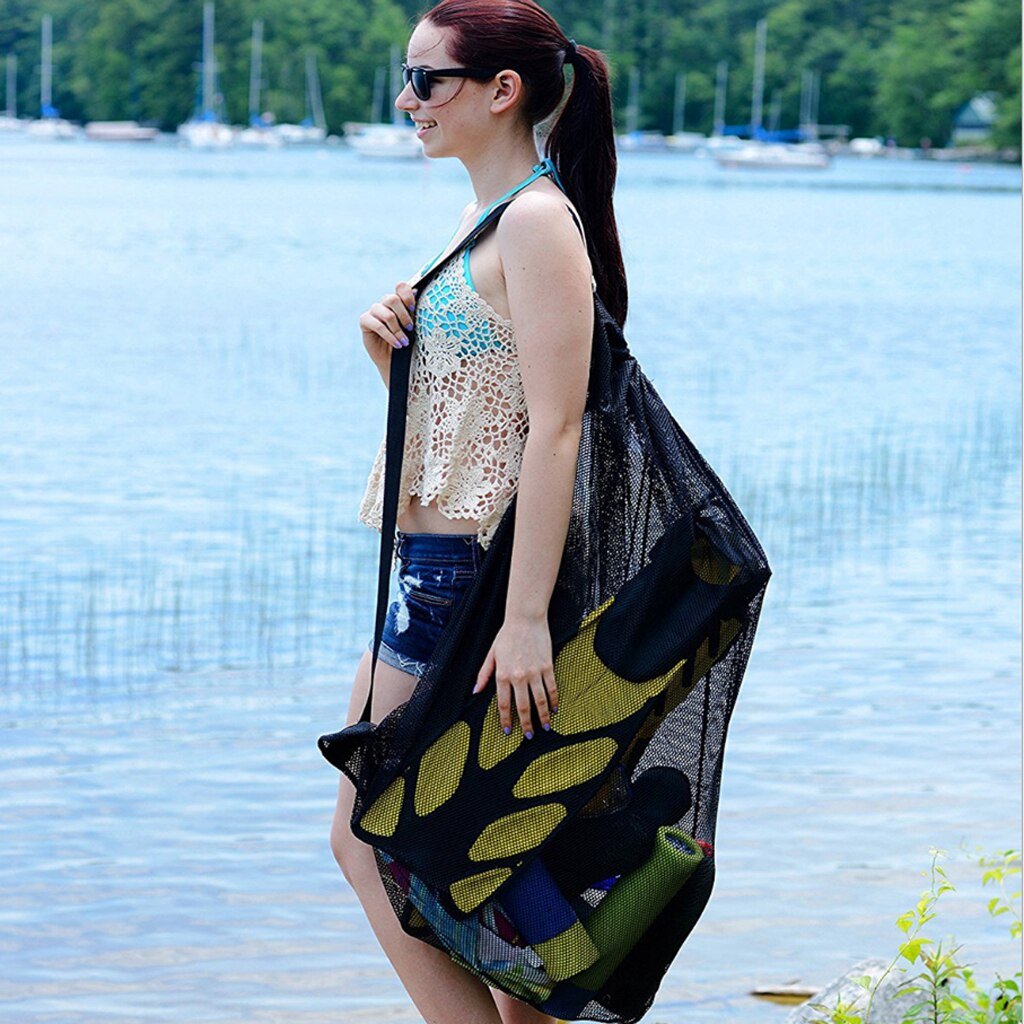 Heavy Duty Sports Mesh Ball Organizer Soccer Volleyball Football Carry Bag