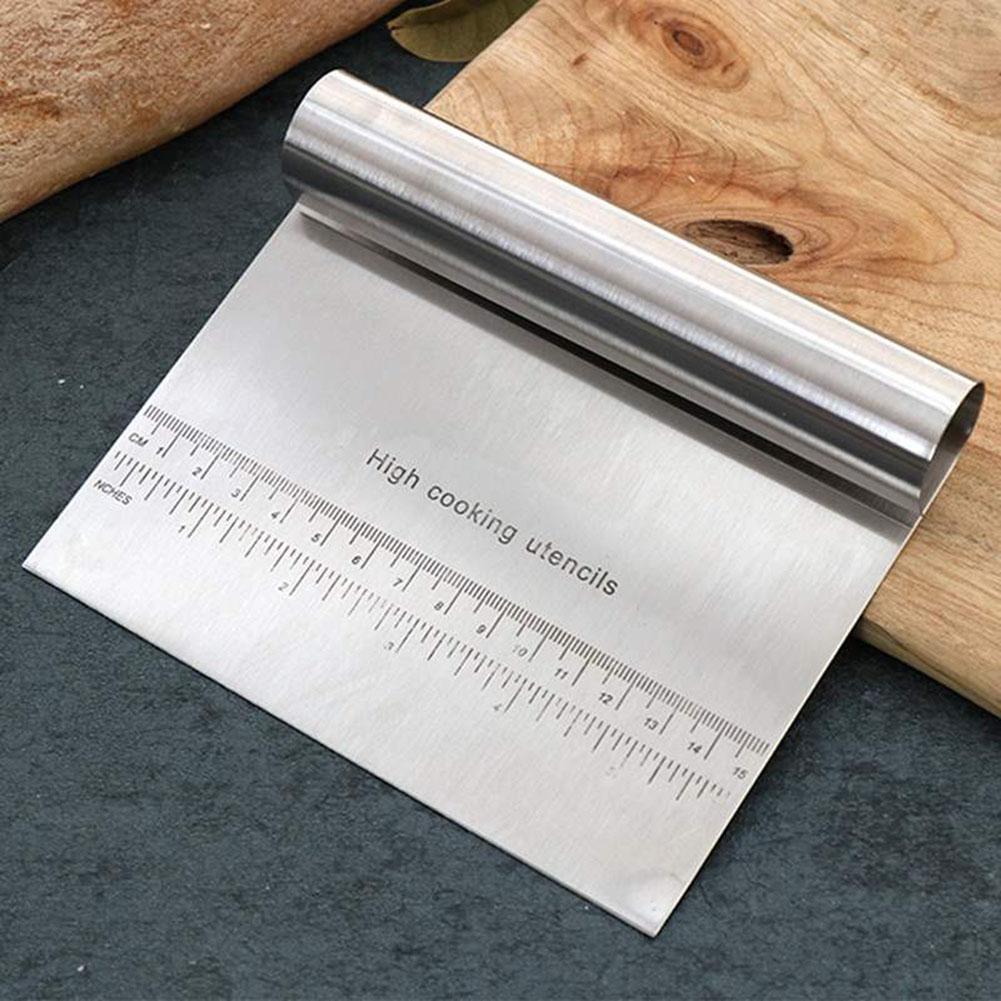 Stainless Steel Cake Scraper Pastry Cutters Baking Cake Cooking Dough Scraper Fondant Spatulas Edge DIY Baking Decorating Tools