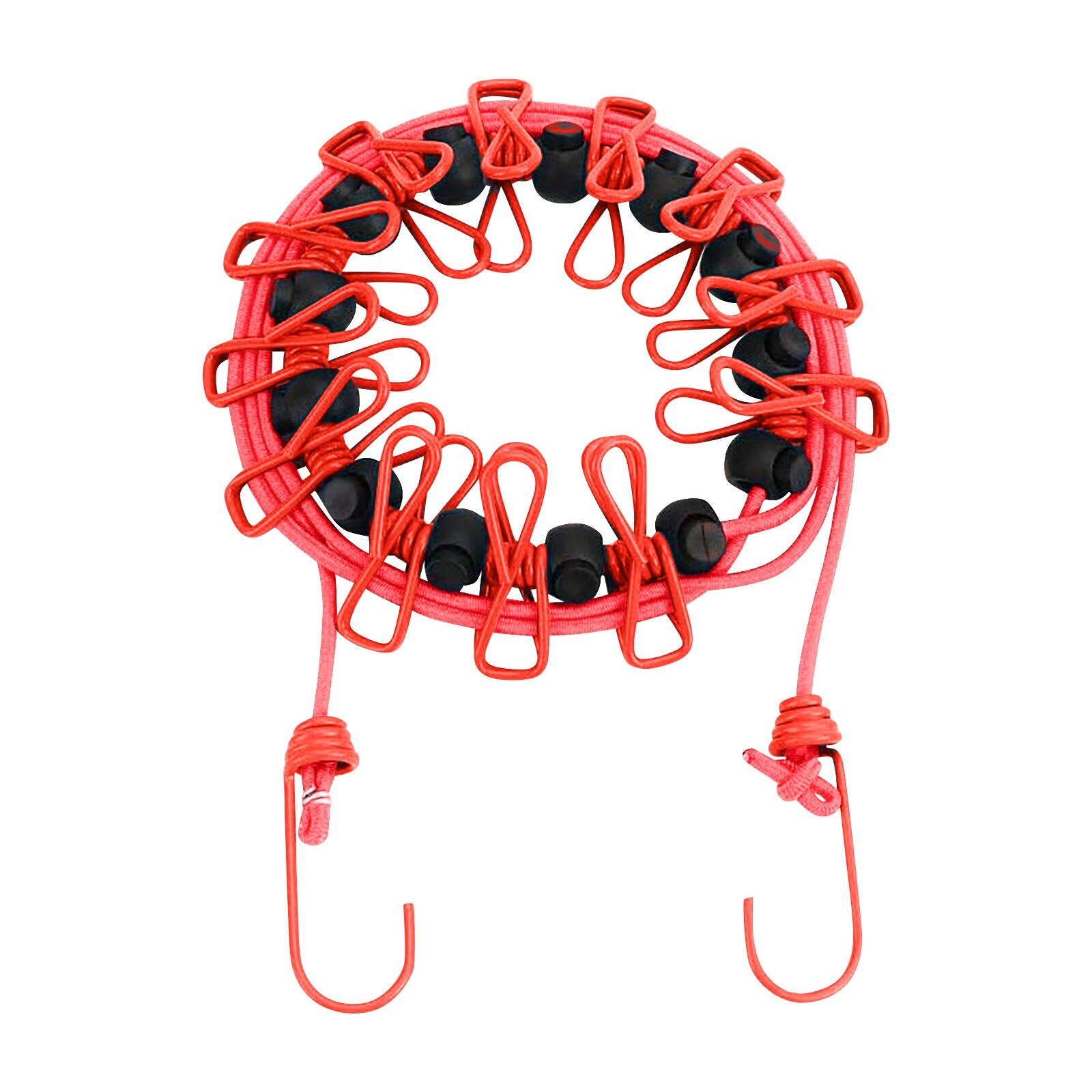 Portable Travel Clothesline Multifunction Drying Rack Clothes Line With 12 Clips Cloth Hangers Steel Clothes Line Pegs Clothesli