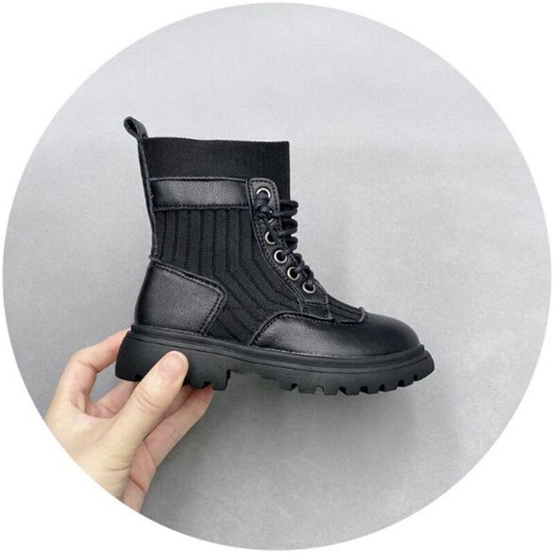 Neue Mädchen Stiefeletten Herbst Schwarz Kinder Schuhe Baby Atmungsaktive Flache Student Leistung Leder Stiefel Kinder Kleinkind 04