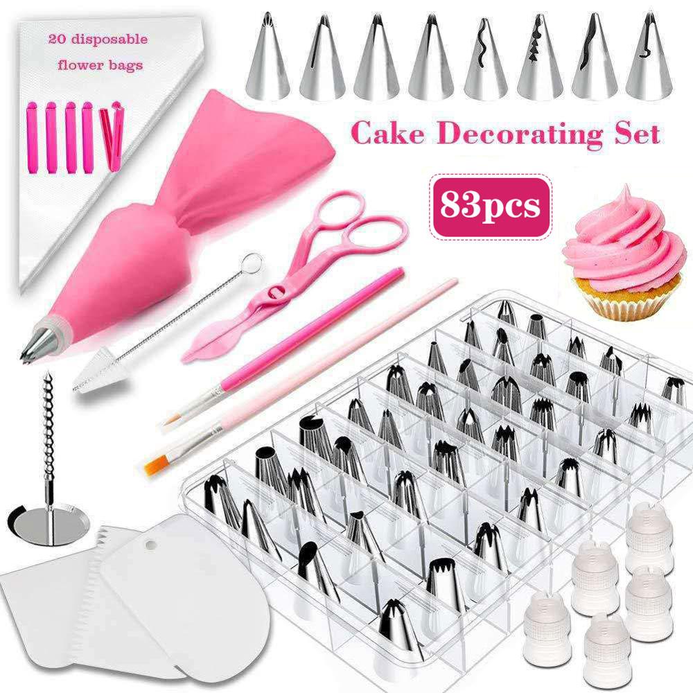83Pcs Cake Decorating Set,Cupcake Decorating Kit Bakken Levert, 44 Genummerd Icing Tips En Glazuur Gereedschap Voor Taart Diy