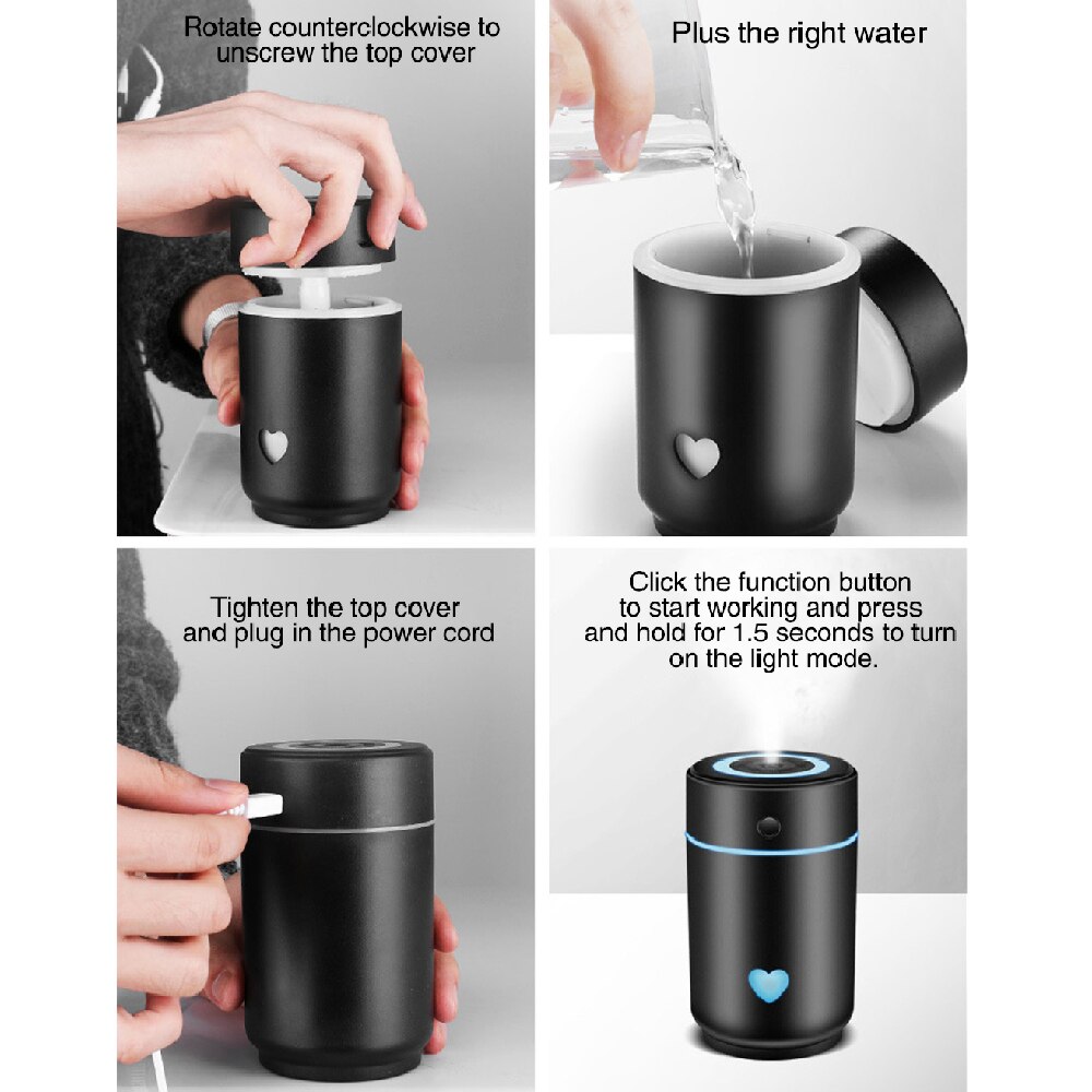 Cup Air Humidifier Car USB Charging Vehicle Difiuser Colorful Night Light Portable Humidificador Air Humidifier Aroma Lamp J002
