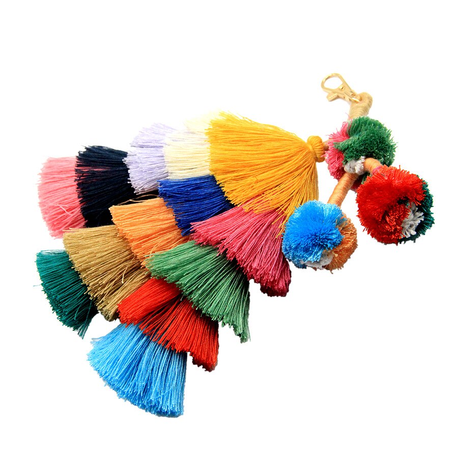 tassel pendant Bohemian handmade fur ball accessories female bag tassel keychain pendant