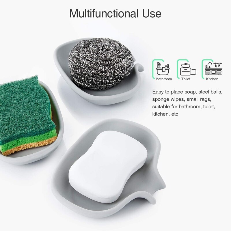 Zeepbakje Met Afvoer, Zeepbakjes Voor Badkamer Wastafel, Siliconen Zeepbakje Voor Douche, bar Zeep Houder Voor Keuken Teller