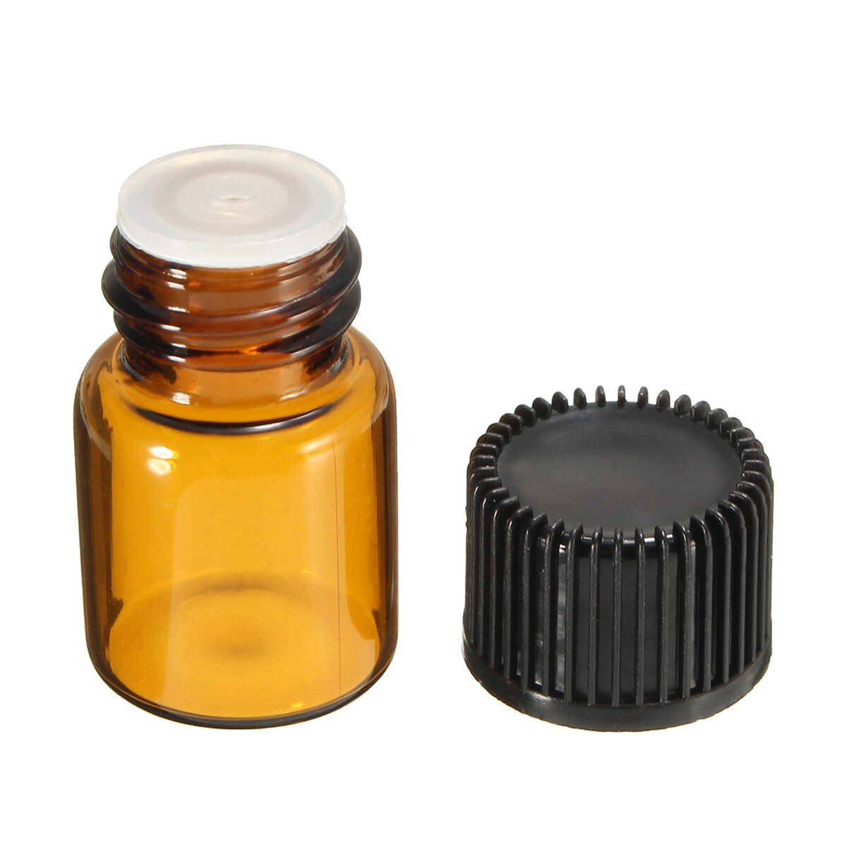 10 STKS 2 mL Mini Amber Glas Lege Etherische Olie Fles Monsterflesjes Bruin Hervulbare Flessen Met Opening Verloopstuk & Cap