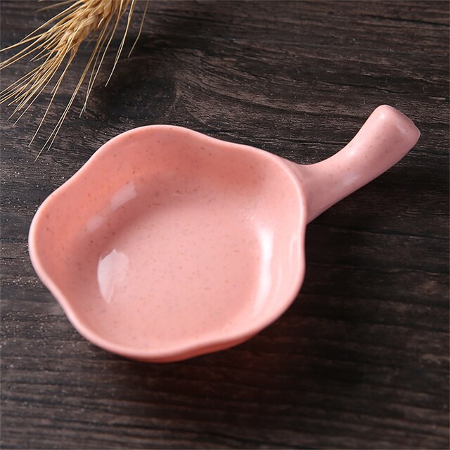 Soucoupe multifonction pour assaisonnement, Sauce alimentaire, accessoires de cuisine, support de baguettes, repos des aliments, plat à tremper, petite assiette à collation: Pink