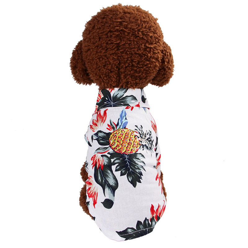 Hond Hawaiiaanse Stijl Overhemd Zomer Gedrukt Kleding Hond Korte Kleding Dunne Mouwen Kostuum Leuk Huisdier Kleding Met Ananas Patroon