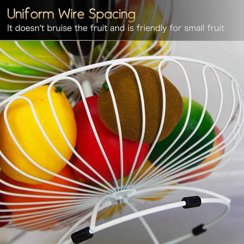 3-Tier Wire Fruit Basket Stand Modern Fruit Basket for Kitchen Countertop Fruit Basket Holder, Tiered Fruit Stand