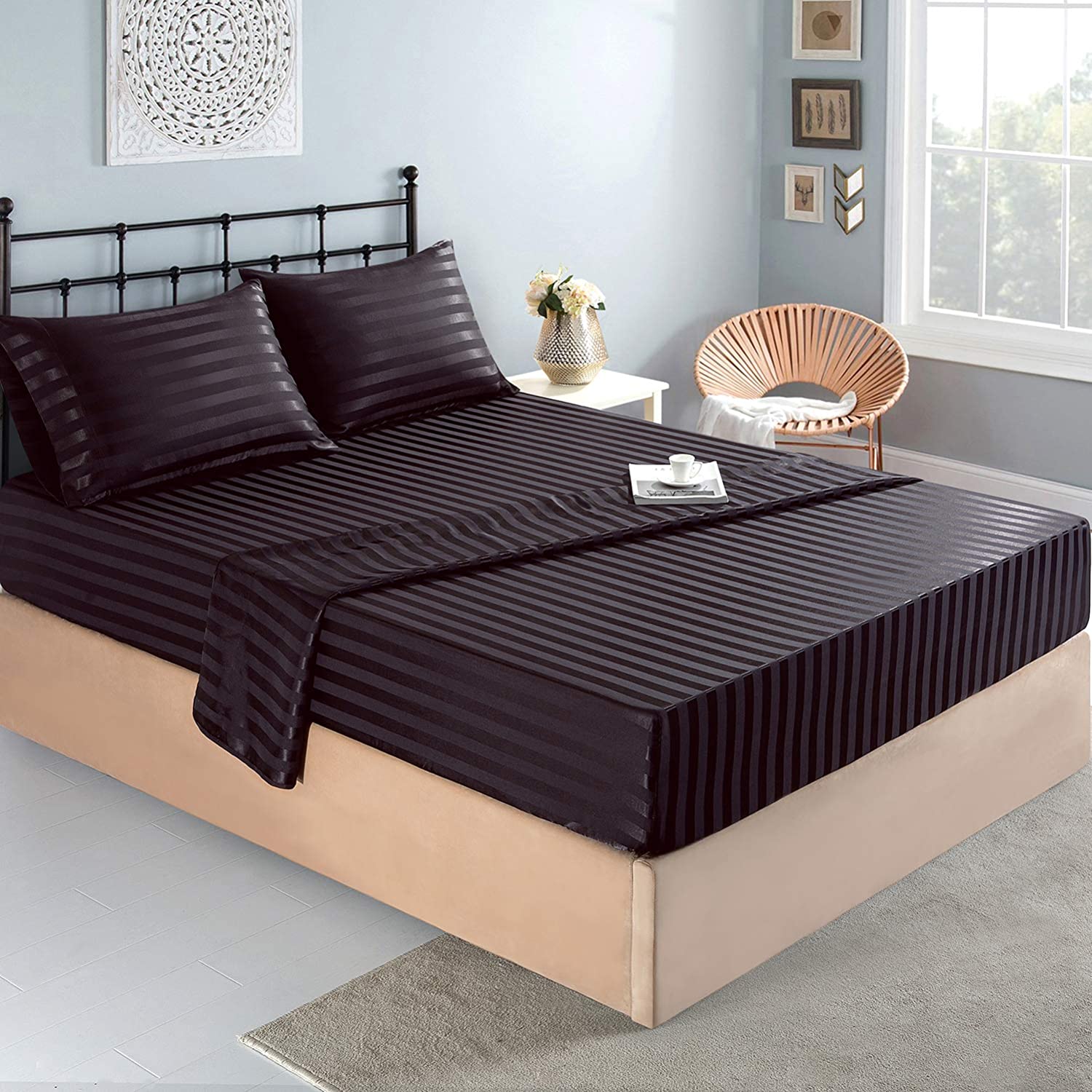 Hoeslaken 100% Natuurlijke Moerbei Zijde Elastische Band 1Pc Laken Luxe Effen Kleur Dubbele Queen Size Echte Zijde matrashoes