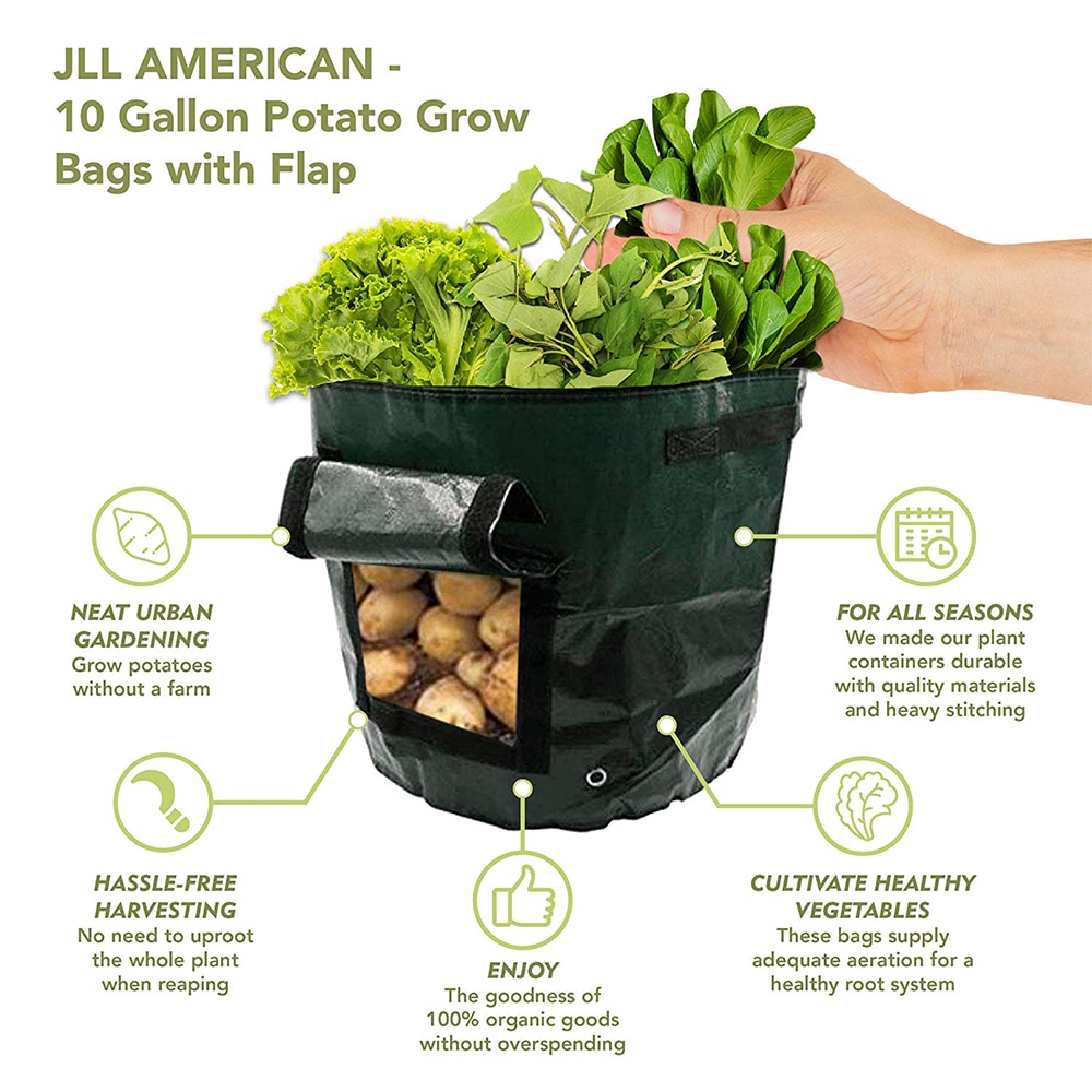 Bolsa contenedor de cultivo de patatas, maceta artesanal, bote de tomate trapo PE plantar verduras jardinería cultivo, bolsa de cultivo, suministros de jardín