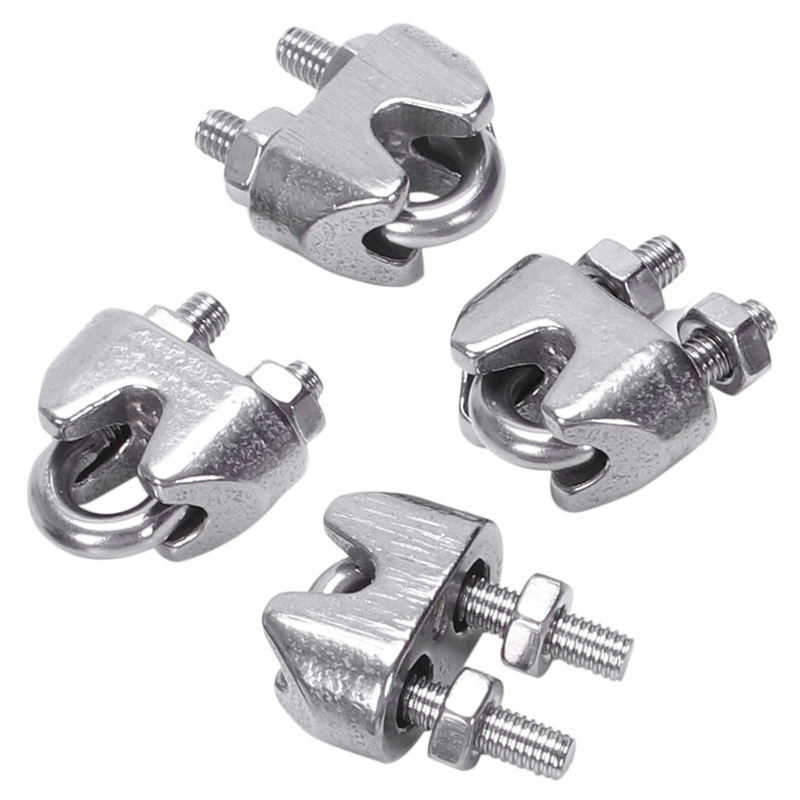 12 stk 2mm 1/16 tommer rustfrit stål wire kabel klemmefastgørelse & 1 stk rustfrit stål wire kabel rigning ekstra, længde: