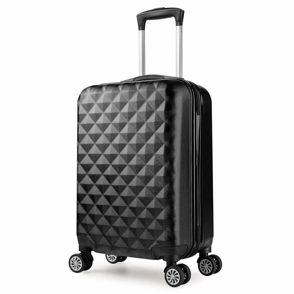 carrello rigido bagaglio a mano valigia voli viaggio 4 ruote 55x34x20 cm Nero