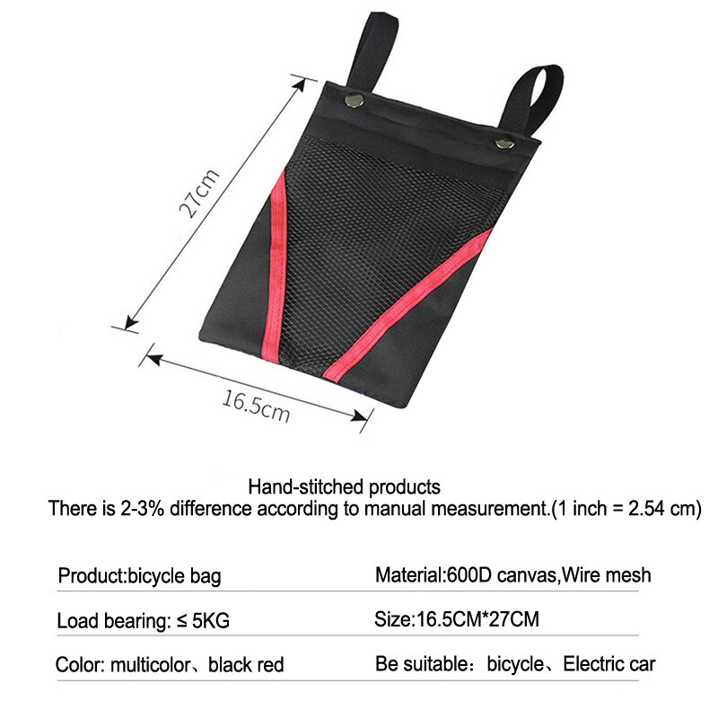Bolsa de manillar de la bici frente Marco de tubo de ciclismo paquetes Scooter pequeña bolsa para teléfono móvil de clave pequeño artículos negro y rojo Edg.