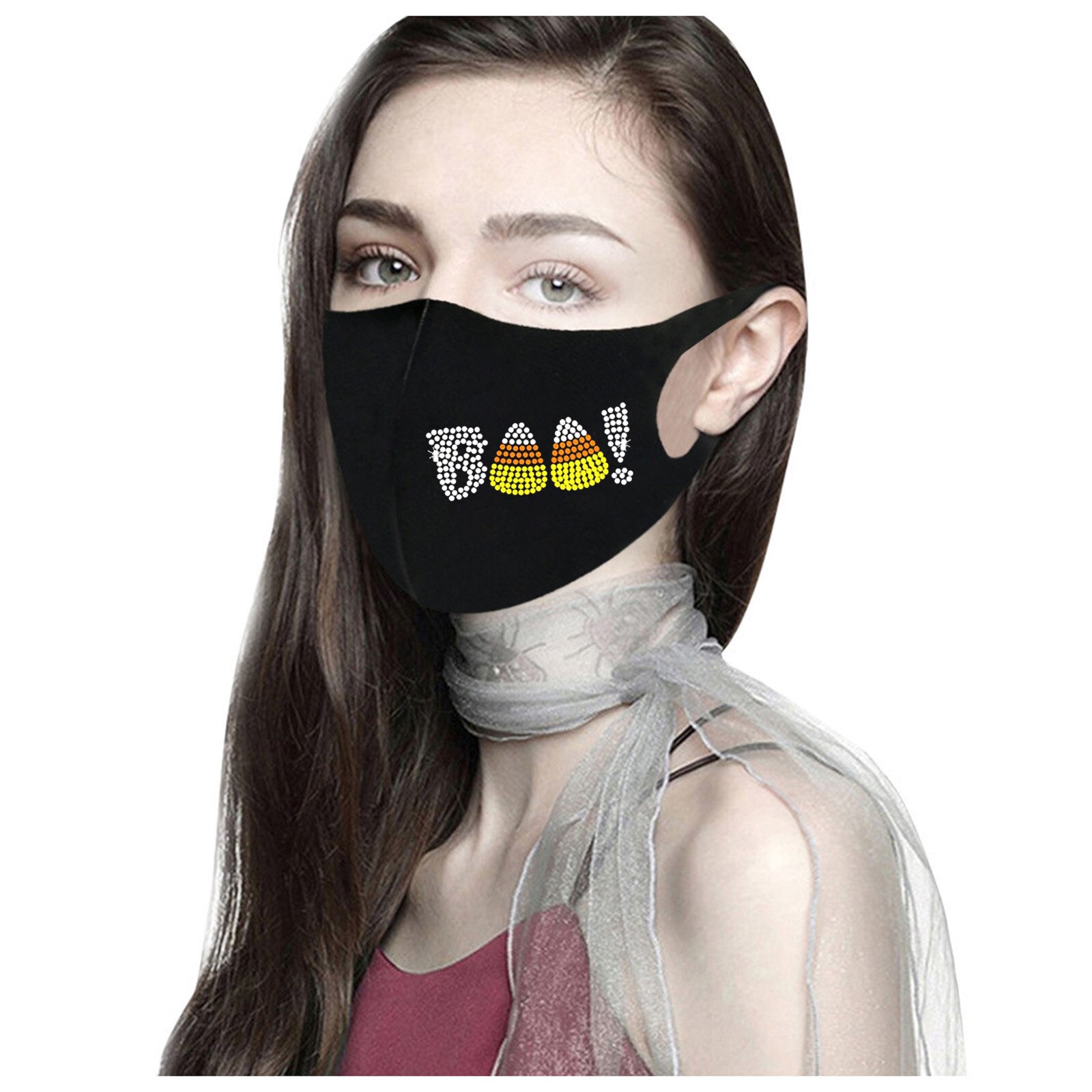 Mascarilla de cara de ciclista para adultos, máscaras de Navidad, con diamantes, reutilizables, para prevenir la contaminación, para exteriores: N