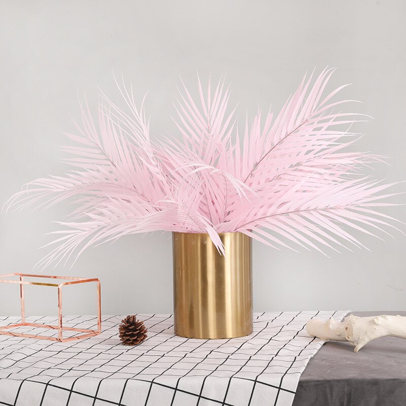 Simulation plast grøn plante kunstig palme pink blå buket bryllup hall blomsterarrangement hjem have planter blad indretning