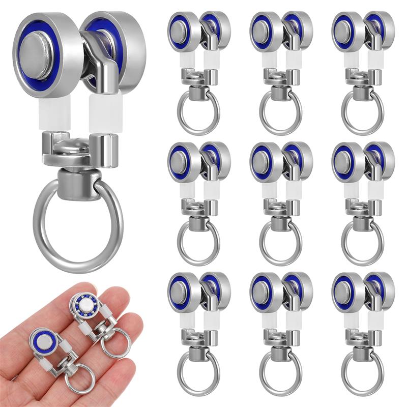 10Pcs Vorhang Zubehör Track Gleiter Haken Up Metall Pulley Stille Roller Schiebe Rad Hause Vorhang Metall Lager Rollen Hause