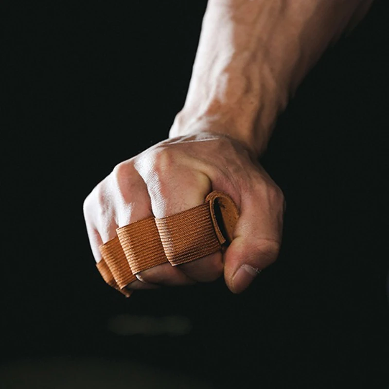1 Paar Gewichtheberhandschuhe aus Rindsleder, Vierfinger-Handflächenschutz, rutschfest, verschleißfest, für Fitness, Sport, Ausbildung, Handflächenschutz