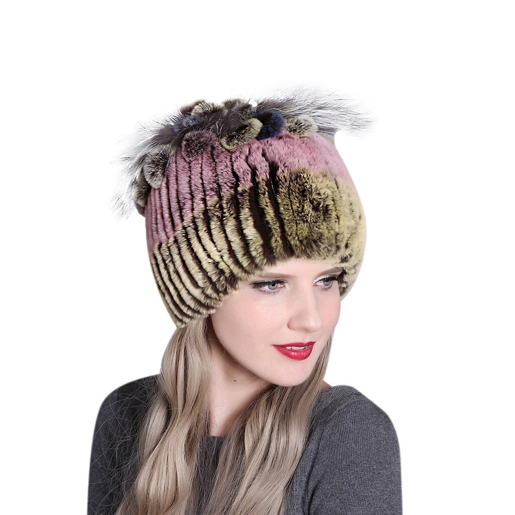 Winter Hats Women Warmth Colorful Warm Caps Female Headgear Czapka GRS: G