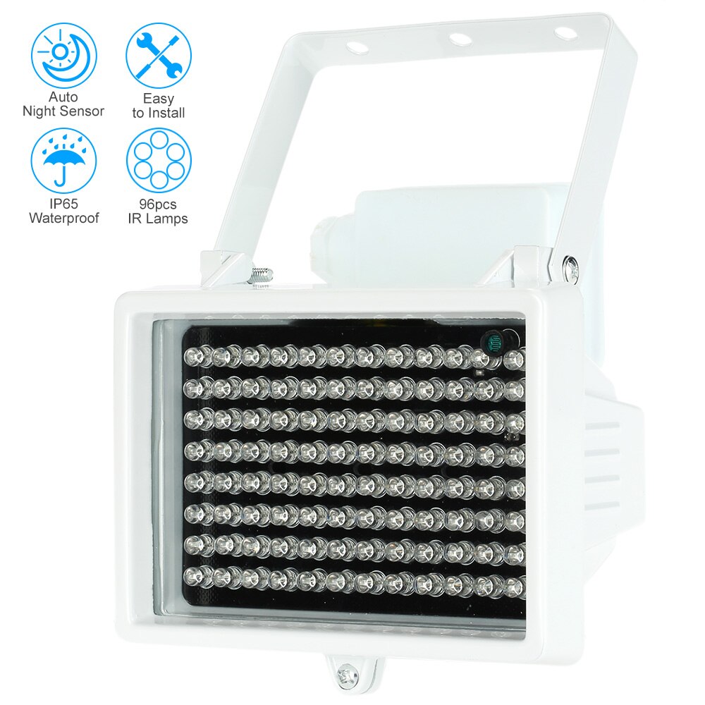96 Leds Ir Illuminator Array Infrarood Lampen Nachtzicht Outdoor Waterdichte Voor Cctv Security Camera: WHITE