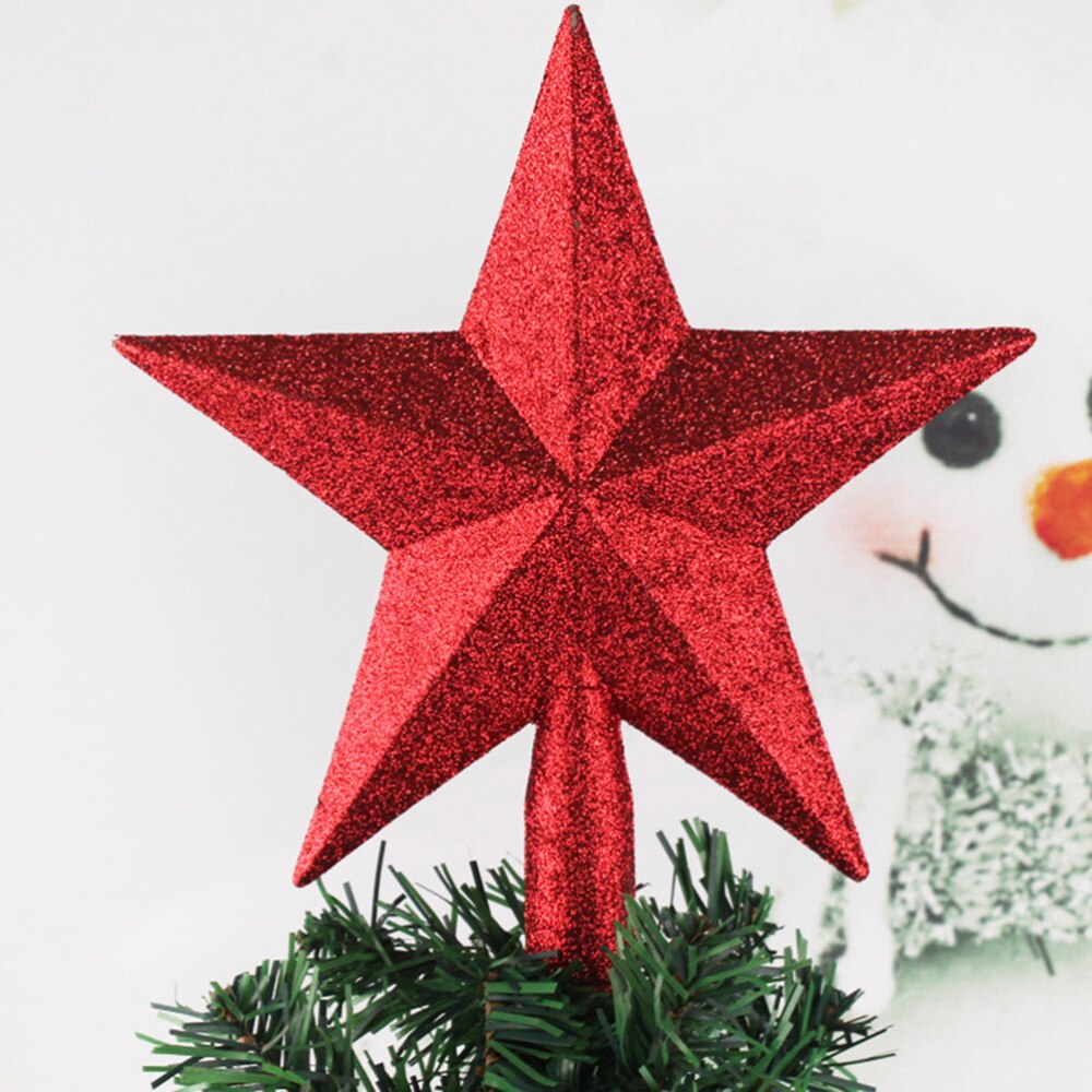 Julepynt juletræ top stjerne femkantet stjerne vedhæng ornament (rød)