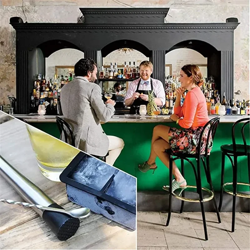 8-Zoll-Cocktail-Stößel und Rührlöffel, Cocktail-Stößel aus Edelstahl für Zuhause, Bar, Barkeeper, Werkzeug, Barzubehör-Set