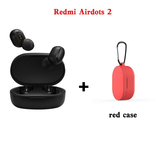 Xiaomi Redmi Airdots 2 Earbuds Tws Wireless Earphone Bluetooth 5.0 In Ear Stereo Headsets Noise Reduction With Mic Tap Control: air2 red case