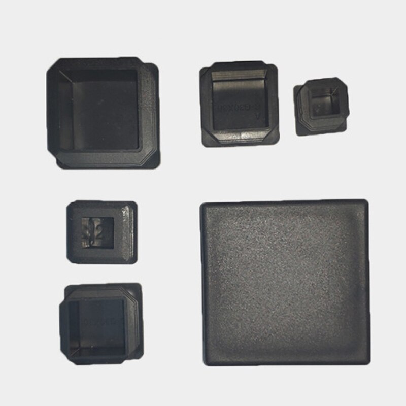 4/20/50/100Pcs Square Pipe Tube Plugs Table Chair Foot Pad Black Plastic Furniture Leg Plug Round Bulkhead Blanking End Cap Bung