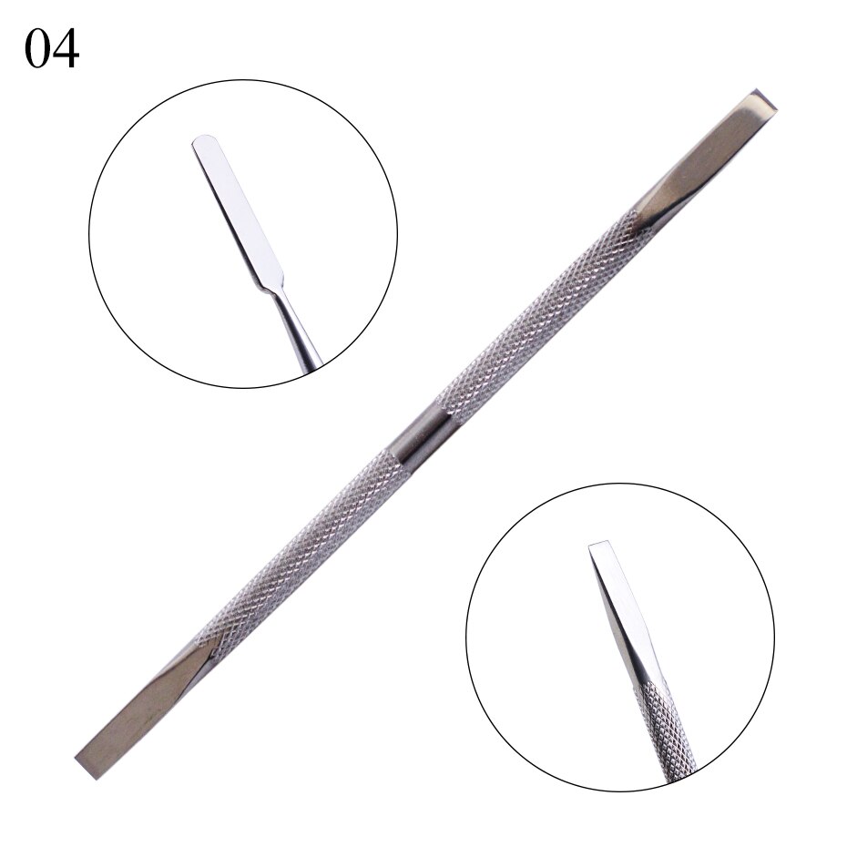 1pc Stainless Steel Cuticle Pusher Spoon Double Sided Nail Art Trimmer Dead Skin Cutter Manicure Pedicure Nail Care Tools LY1-9: 04