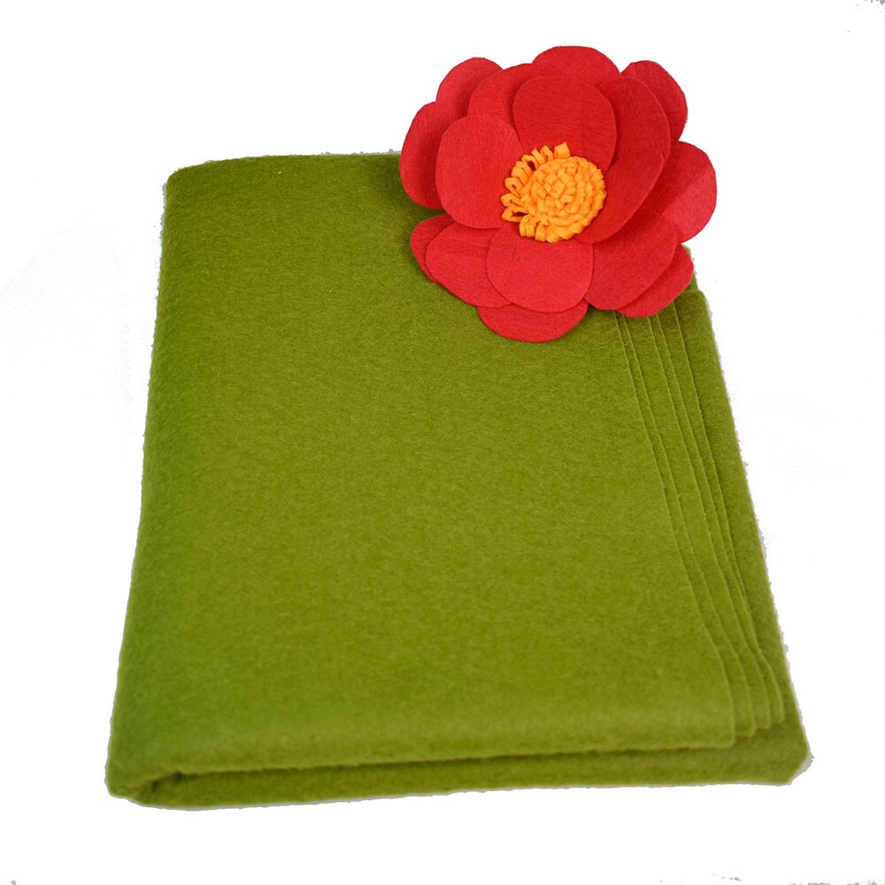 90 x 91cm 1.4mm tykkelse grøn blødt filt stof non-woven nåle vilt håndlavede manualidades diy feutrine filt blomster: Xh98 grønne