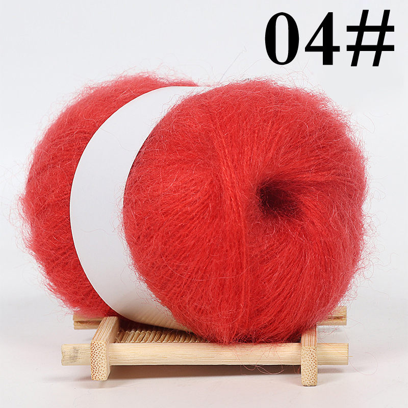 25G Praktische Mohair Garen Zachte Fijne Wol Haak Garen Voor Breien Sjaal Kleding Hoed Delicate Glad Wol Garen: 4