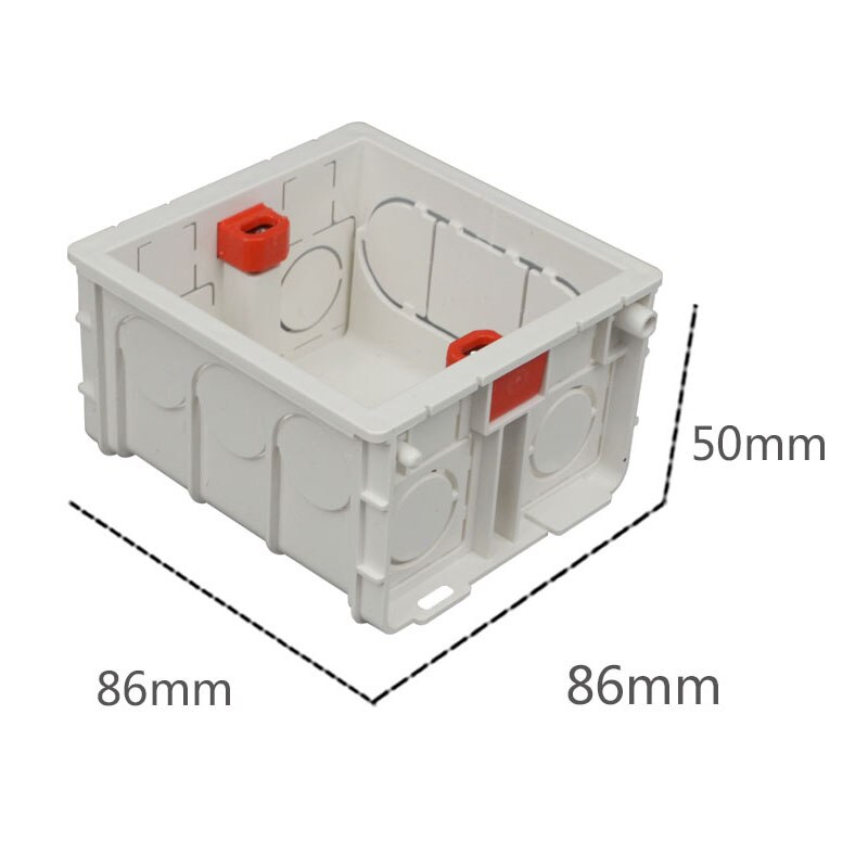 Type 86 Splicing Cassette Wall Switch Socket Junction Box PVC Concealed Bottom Box Wire Project Case: White