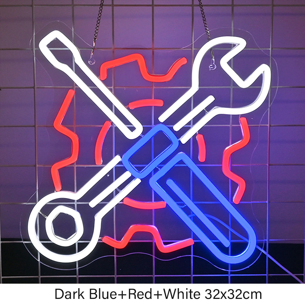 Letrero de neón con motor, luz Led para habitación de coche, garaje, taller de reparación, decoración de pared, Bar, , Club, lámpara de ambiente luminosa, alimentación USB: changeable