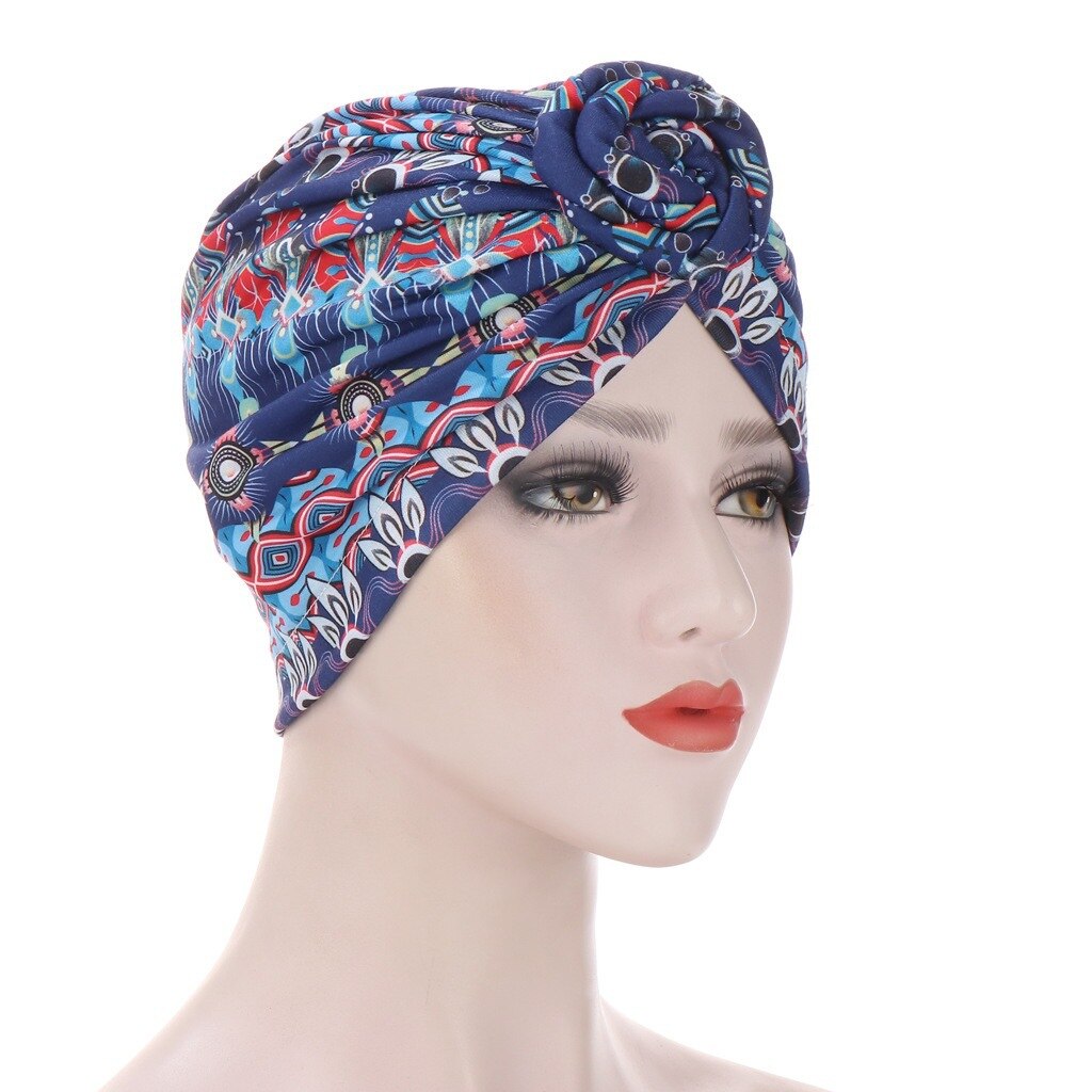 Foulard arabe pour femmes, Turban, casquette, Hijab, imprimé, style bohème, ethnique, intérieur, chapeau pour coiffure musulmane