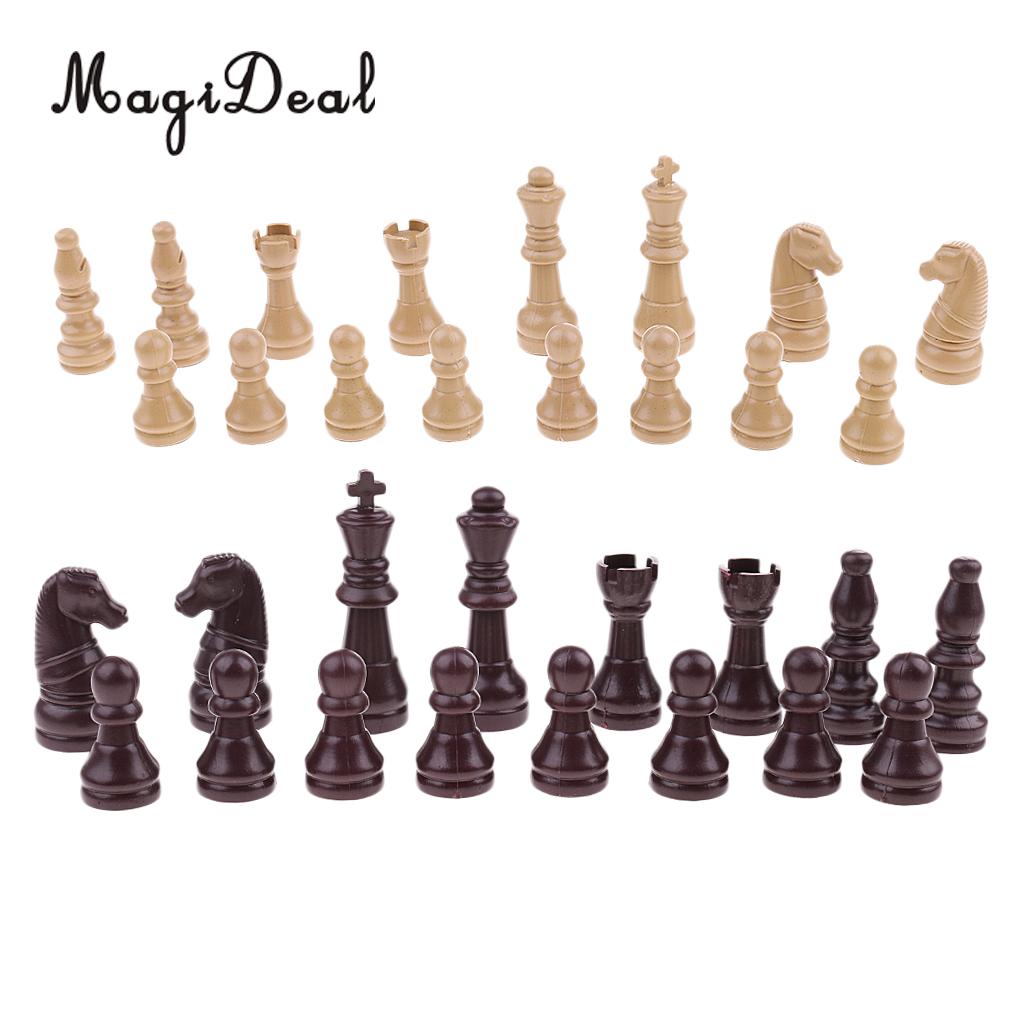 MagiDeal 16 Pieces Replacement Plastic Chess Pieces/Chessman Set beige Birthday Party Supplies International Chess Set