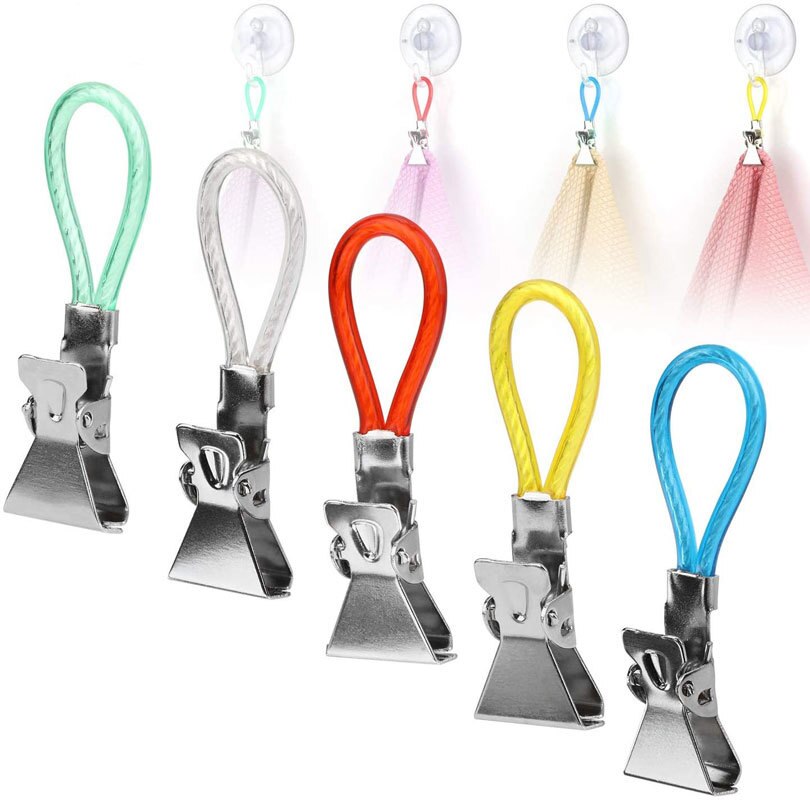 Pinnen Huishoudelijke 5Pcs Handdoek Opknoping Clips Clip Op Haken Loops Handdoek Hangers Opknoping Wasknijpers Keuken Badkamer Organizer