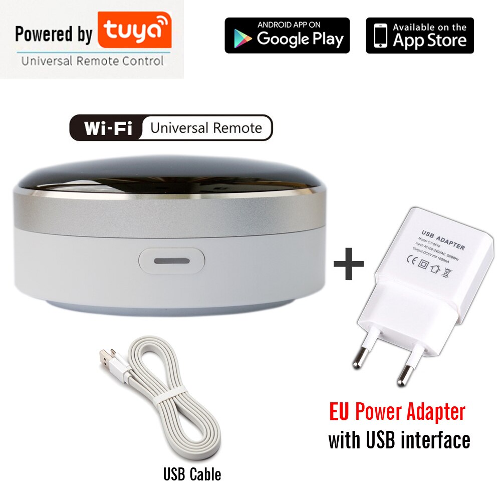 Tuya Smart Home Automation Universal IR Remote Control WiFi + Infrared Controller Switch Google Home Alexa Siri Voice Control: Add EU adapter