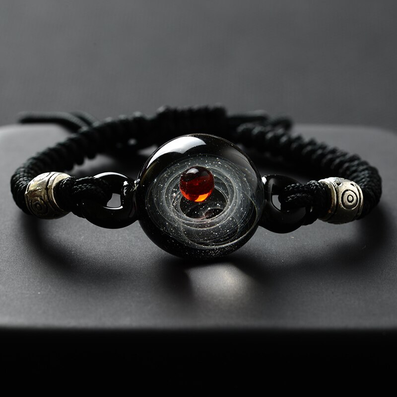 LKO-bracelet en verre Galaxy fait à la main, bijou pour couples, hommes et femmes, de saint-valentin: S2