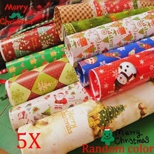 5 pcs Inpakpapier Wrap Artware Verpakking Pakket Papier Kerst Papier 8 Voor