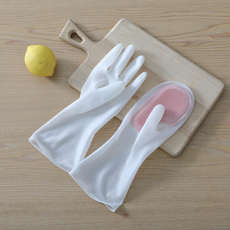 1/2PCS Dishwashing Cleaning Gloves Magic Silicone Rubber Dish Washing Glove for Household Scrubber Kitchen Cleaning Scrub Gloves: 1 Pair Pink