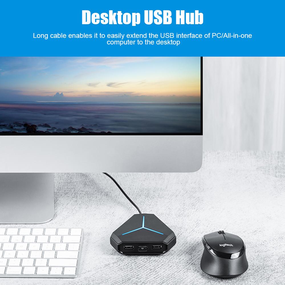 Multi Purpose USB Hub 6-Port USB2.0/3.0 Splitter SD/TF Card Reader AUX Jack Hub for PC and More