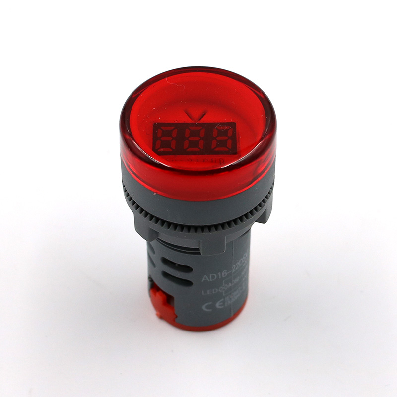 22MM AD16 AD16-22DSV tipo AC 60-500V Mini medidor de voltaje LED pantalla Digital AC voltímetro indicador de luz /lámpara piloto 110V 220V: Rojo