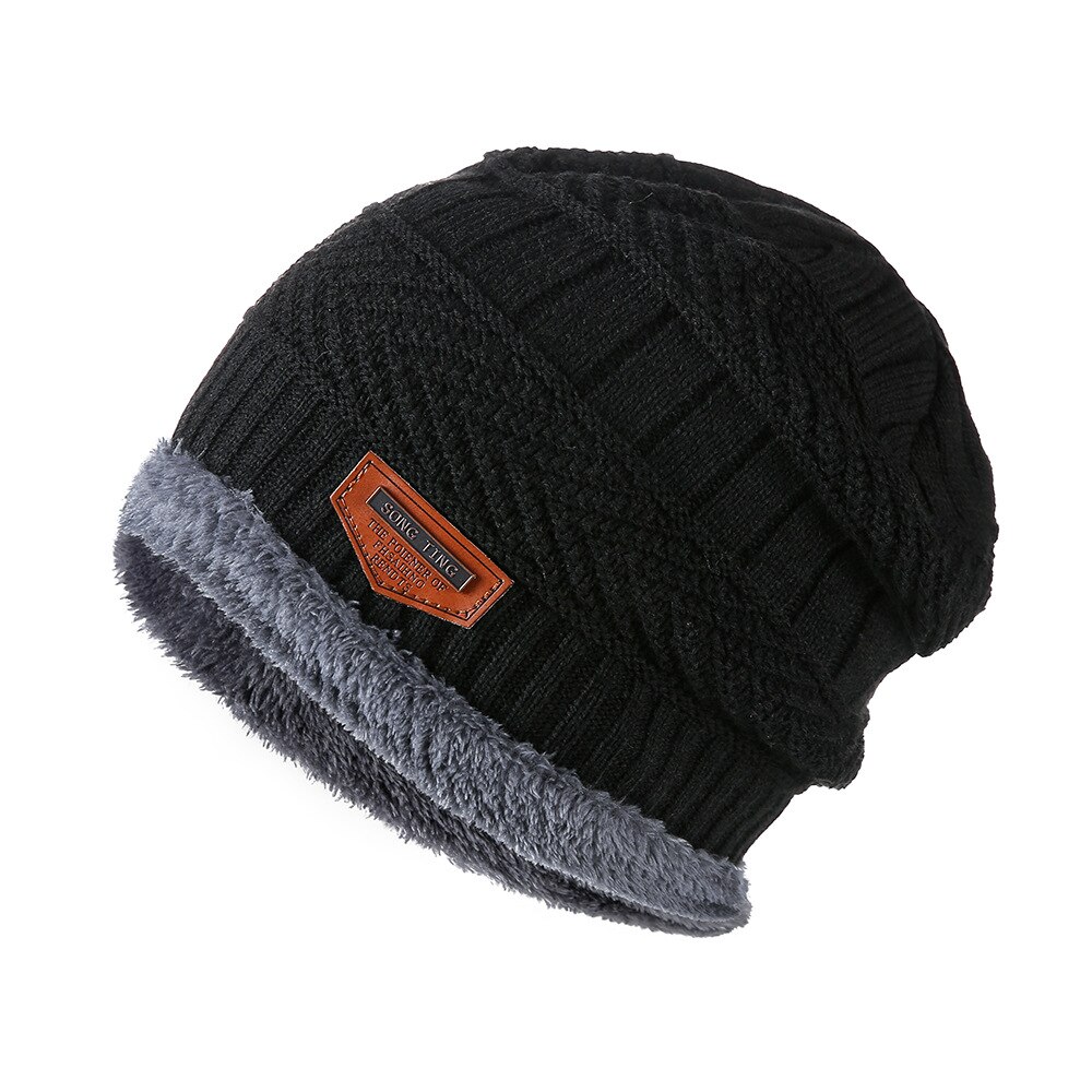 Männer der Winter Hütte Gestrickte Schwarz Hüte gefallen Hütte Dick Und warm Und Motorhaube Mütze Weiche Gestrickte Mützen baumwolle