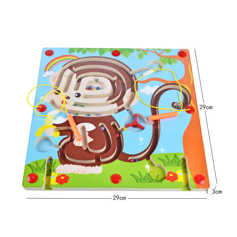 Holz Magnetischen Stift Track Labyrinth Puzzle Spiel Eltern-kind-Pädagogisches Spielzeug Baby Intelligenz Entwicklung Lernen Spielzeug für Kinder