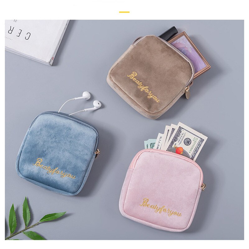 Luier Maandverband Opbergtas Canvas Pad Make-Up Tas Portemonnee Sieraden Organisator Creditcard Pouch Case Tampon Verpakking